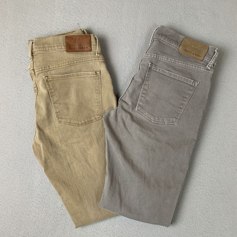 Mott and Bow Mercer Jeans Men 30x32 (30) Brown/Gray Slim Fit Preppy Lot Of 2